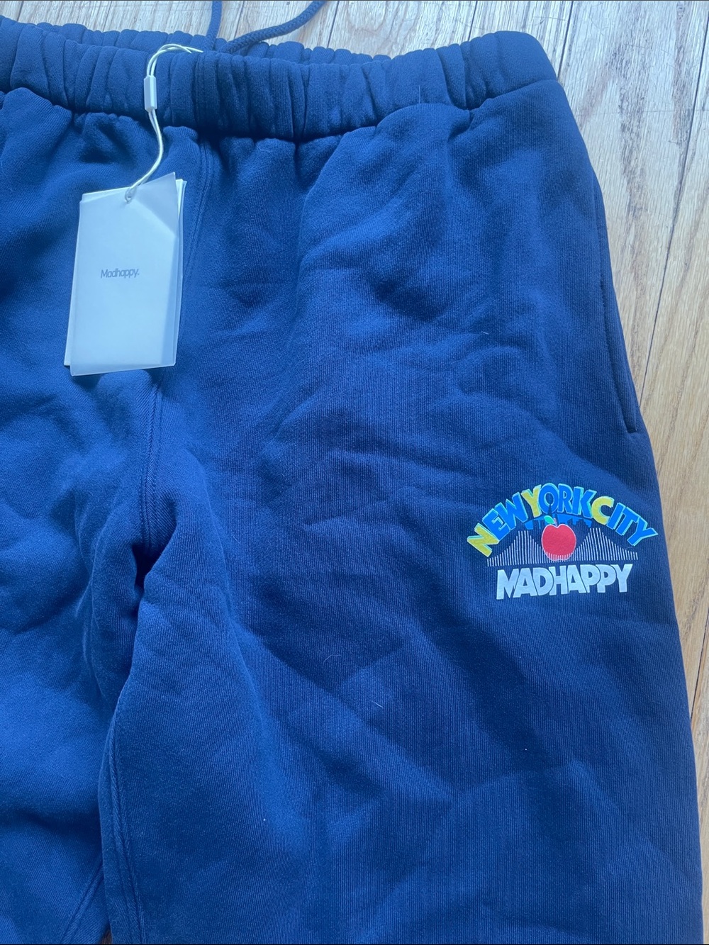 Madhappy Navy Sweatpants with Colorful New York City Graphic